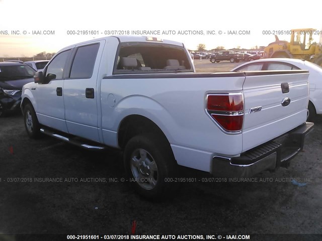 1FTRW128X9FA18062 - 2009 FORD F150 SUPERCREW WHITE photo 3