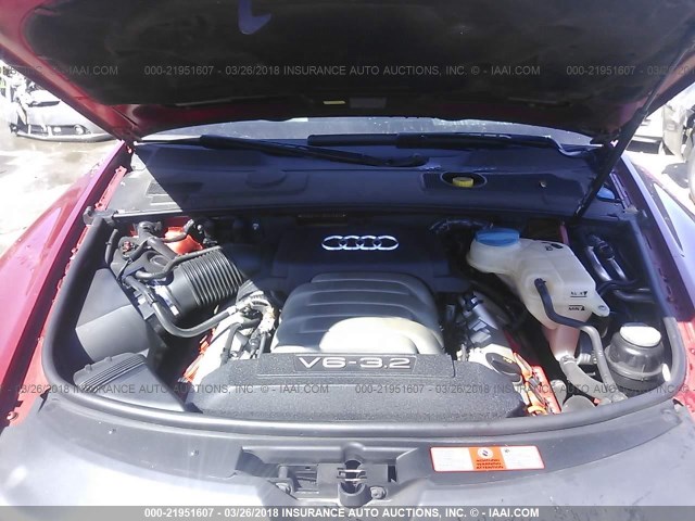 WAUDG74F15N079934 - 2005 AUDI A6 3.2 QUATTRO RED photo 10