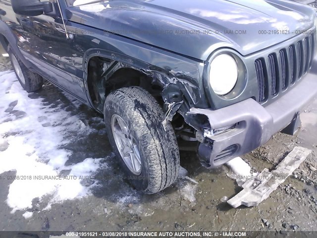 1J4GL48K12W121486 - 2002 JEEP LIBERTY SPORT 绿色 照片 6