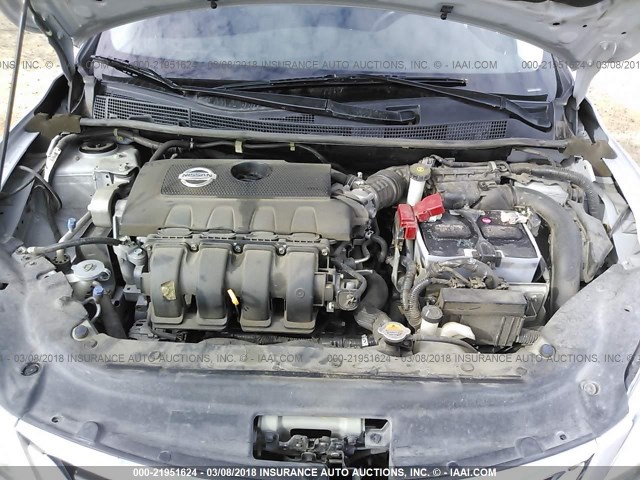 3N1AB7AP5DL792158 - 2013 NISSAN SENTRA S/SV/SR/SL SILVER photo 10