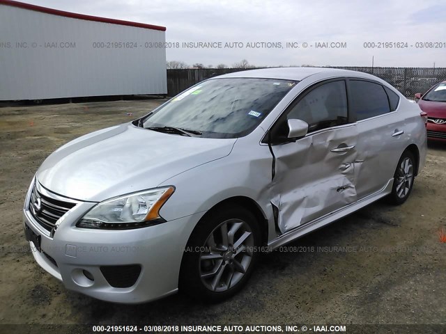 3N1AB7AP5DL792158 - 2013 NISSAN SENTRA S/SV/SR/SL SILVER photo 2