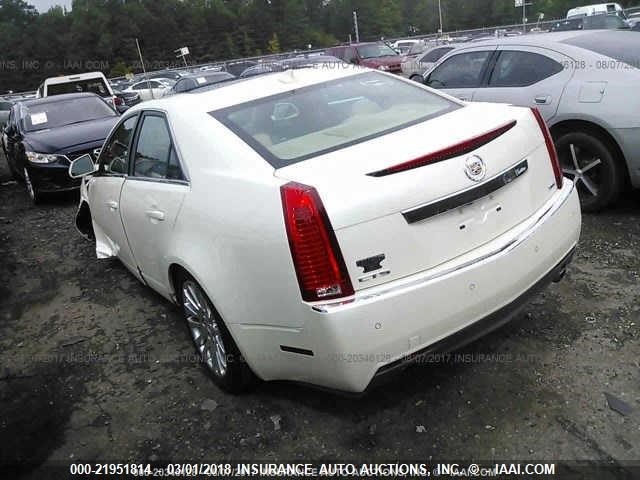 1G6DP5EDXB0149950 - 2011 CADILLAC CTS PREMIUM COLLECTION WHITE photo 3