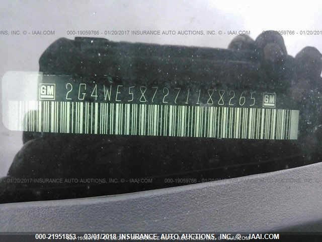 2G4WE587271188265 - 2007 BUICK LACROSSE CXS BLUE photo 9