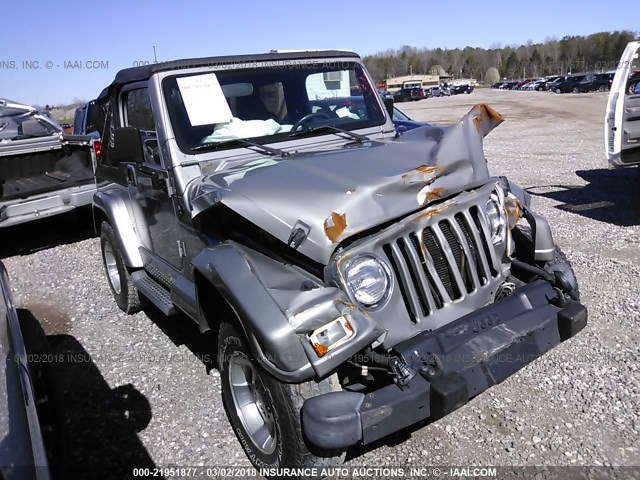 1J4FA49S01P354512 - 2001 JEEP WRANGLER / TJ SPORT GRAY photo 1