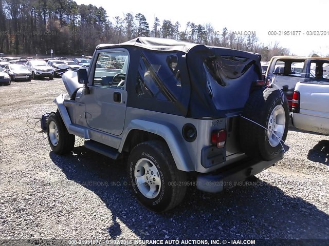 1J4FA49S01P354512 - 2001 JEEP WRANGLER / TJ SPORT GRAY photo 3