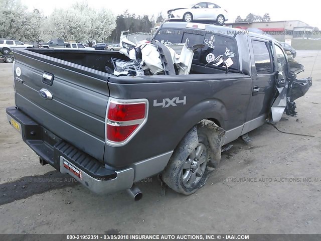 1FTFW1ET8DFD80760 - 2013 FORD F150 SUPERCREW SILVER photo 4