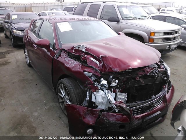 JTHKD5BHXD2124945 - 2013 LEXUS CT 200 MAROON photo 1