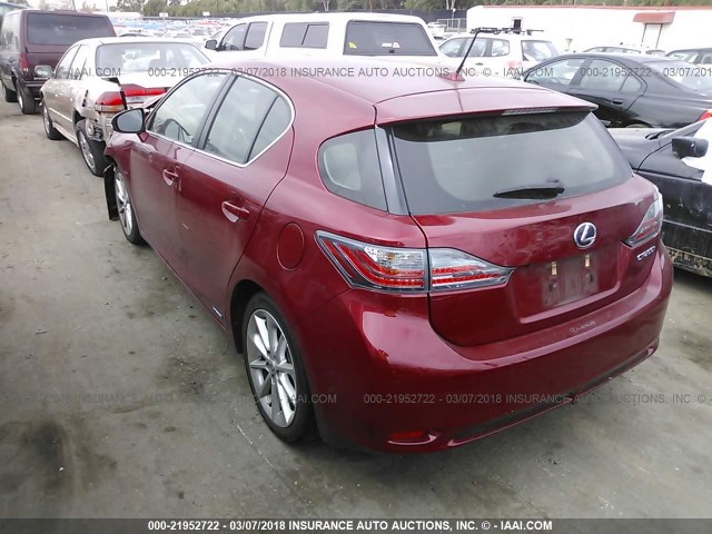 JTHKD5BHXD2124945 - 2013 LEXUS CT 200 MAROON photo 3