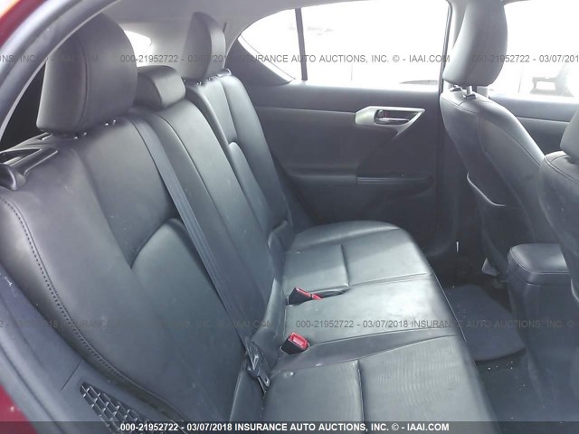 JTHKD5BHXD2124945 - 2013 LEXUS CT 200 MAROON photo 8