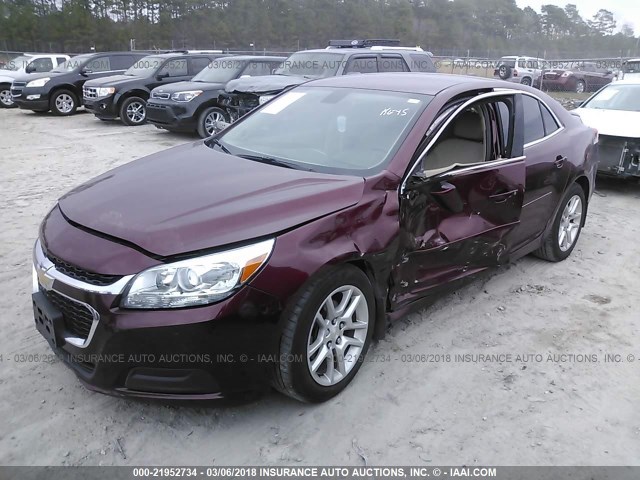 1G11C5SL3FF226290 - 2015 CHEVROLET MALIBU 1LT BURGUNDY photo 2