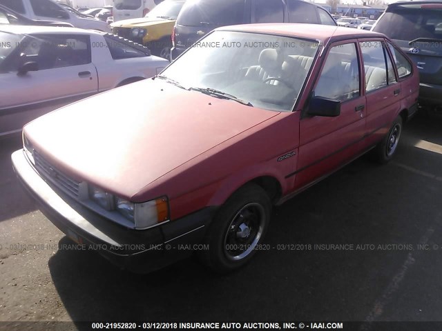 1Y1SK614XHZ058031 - 1987 CHEVROLET NOVA RED photo 2