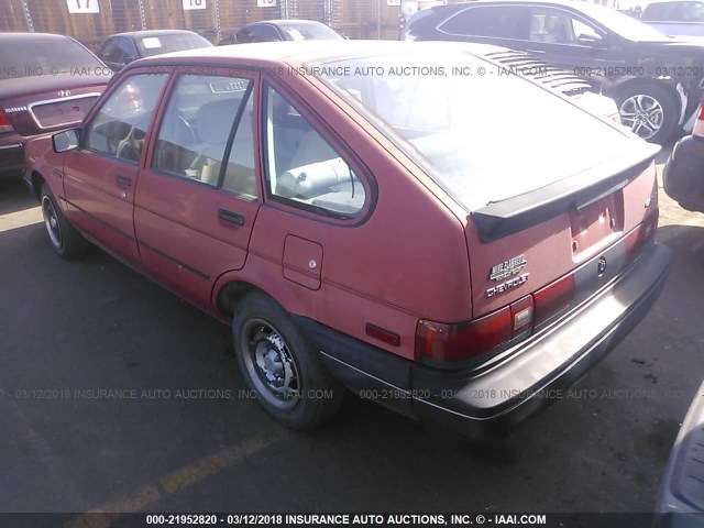 1Y1SK614XHZ058031 - 1987 CHEVROLET NOVA RED photo 3