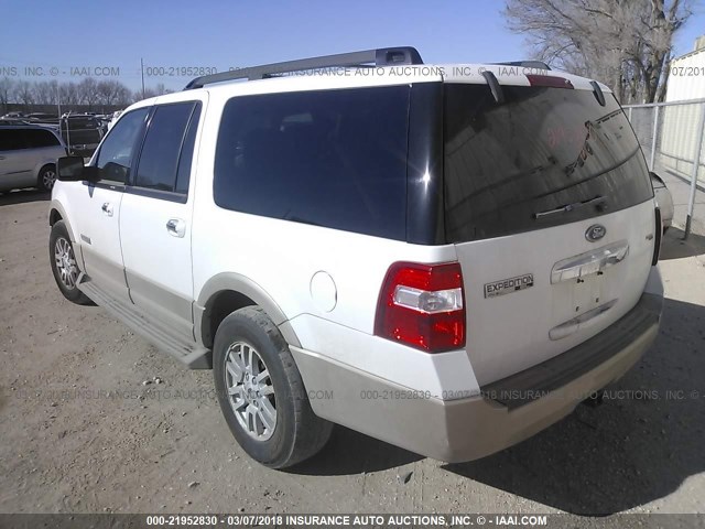 1FMFK18527LA57282 - 2007 FORD EXPEDITION EL EDDIE BAUER WHITE photo 3