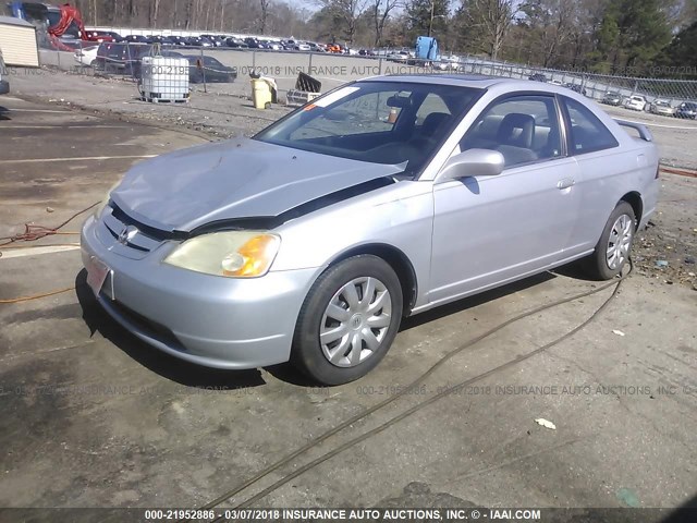 1HGEM21911L092353 - 2001 HONDA CIVIC SI/EX SILVER photo 2