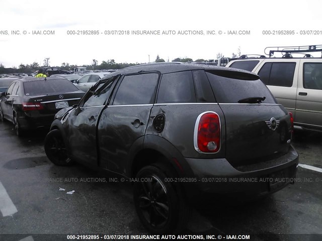 WMWZB3C52CWM05205 - 2012 MINI COOPER COUNTRYMAN GRAY photo 3