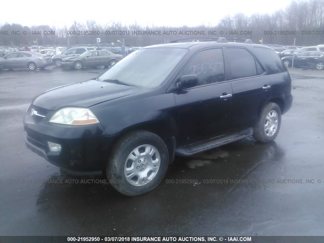 2HNYD18282H525514 - 2002 ACURA MDX BLACK photo 2