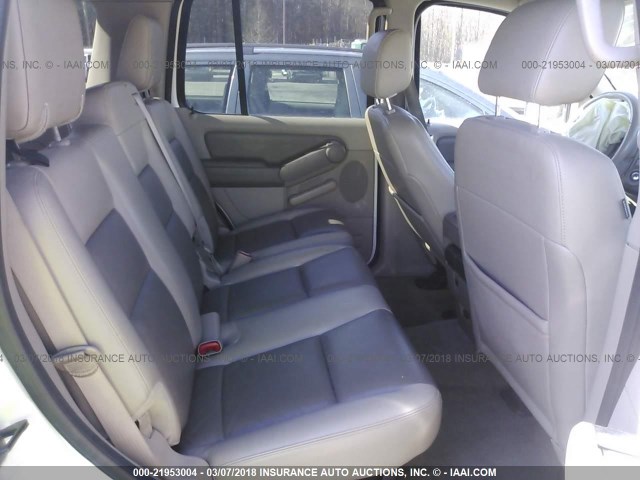 1FMEU73817UB50038 - 2007 FORD EXPLORER XLT WHITE photo 8