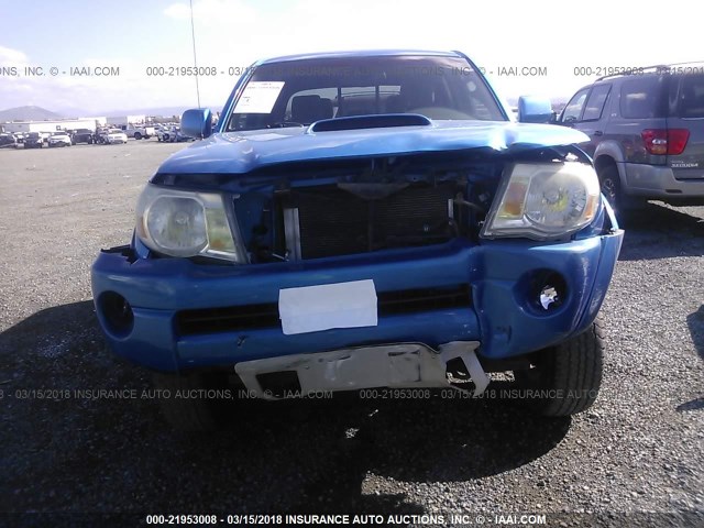 5TEJU62N35Z138479 - 2005 TOYOTA TACOMA DOUBLE CAB PRERUNNER BLUE photo 6