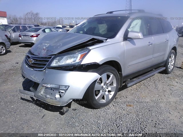 1GNKRLKD1DJ261600 - 2013 CHEVROLET TRAVERSE LTZ SILVER photo 2