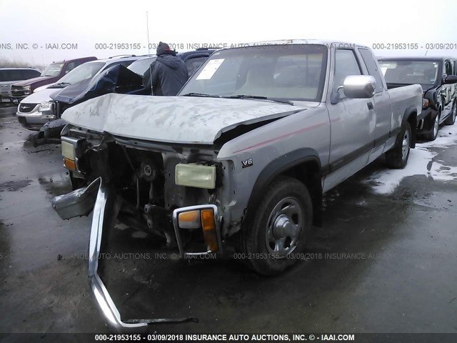 1B7GL23X8TS561596 - 1996 DODGE DAKOTA GRAY photo 2