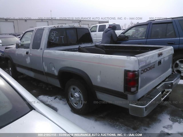 1B7GL23X8TS561596 - 1996 DODGE DAKOTA GRAY photo 3