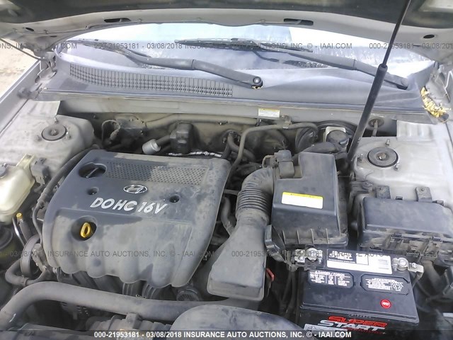 5NPEU46C66H068298 - 2006 HYUNDAI SONATA GLS/LX SILVER photo 10