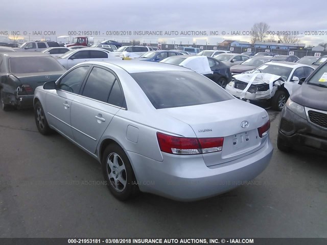 5NPEU46C66H068298 - 2006 HYUNDAI SONATA GLS/LX SILVER photo 3