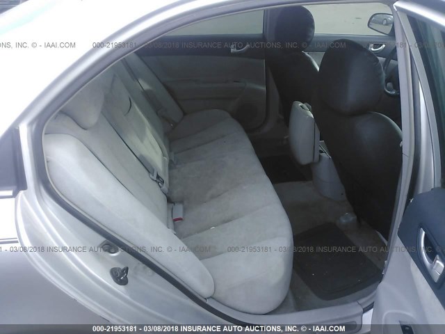 5NPEU46C66H068298 - 2006 HYUNDAI SONATA GLS/LX SILVER photo 8