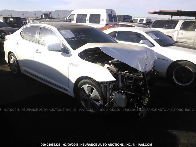 KNAGN4ADXG5094939 - 2016 KIA OPTIMA HYBRID WHITE photo 1