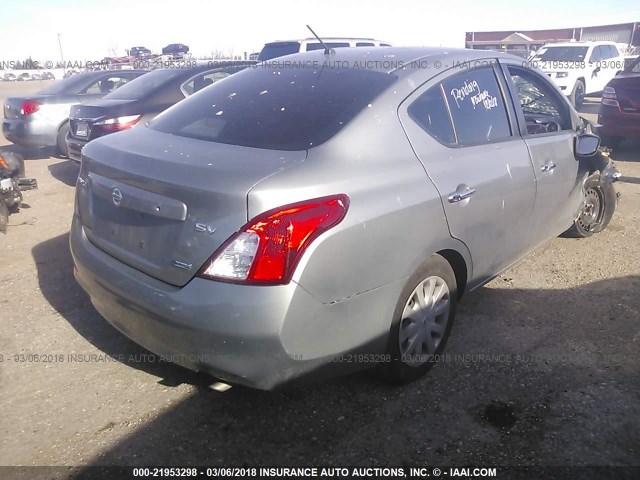 3N1CN7AP0CL897835 - 2012 NISSAN VERSA S/SV/SL GRAY photo 4