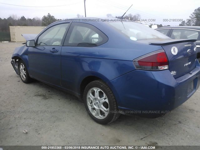 1FAHP32N79W211365 - 2009 FORD FOCUS SE BLUE photo 3