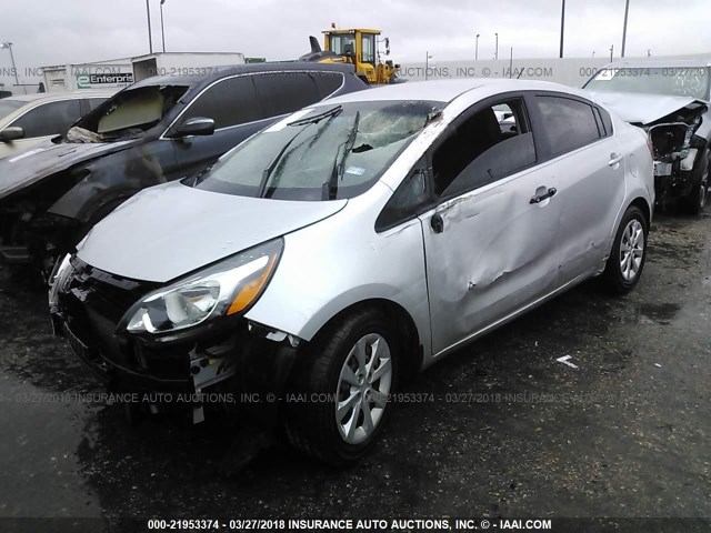 KNADM4A3XD6309884 - 2013 KIA RIO LX SILVER photo 2