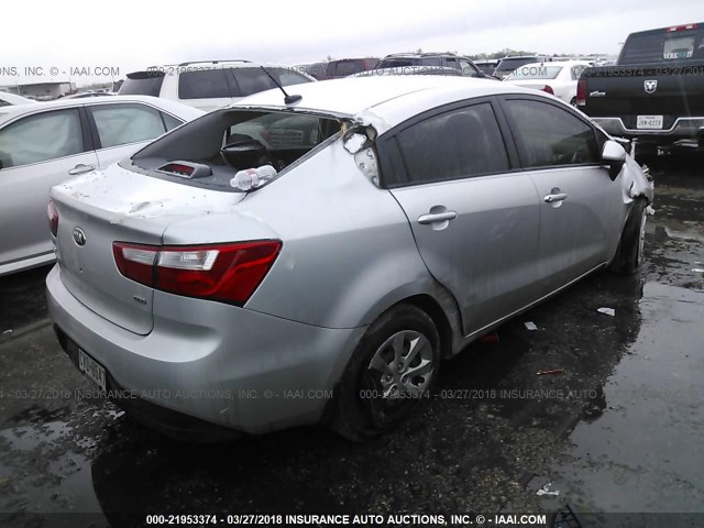 KNADM4A3XD6309884 - 2013 KIA RIO LX SILVER photo 4