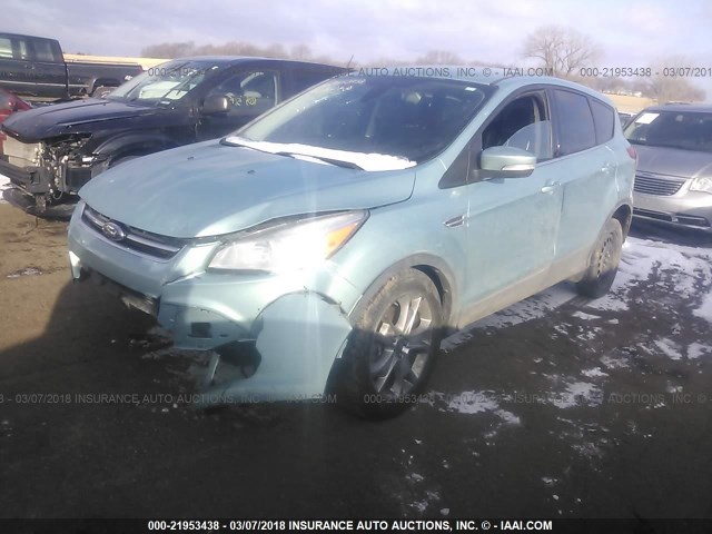 1FMCU9H91DUA81173 - 2013 FORD ESCAPE SEL BLUE photo 2