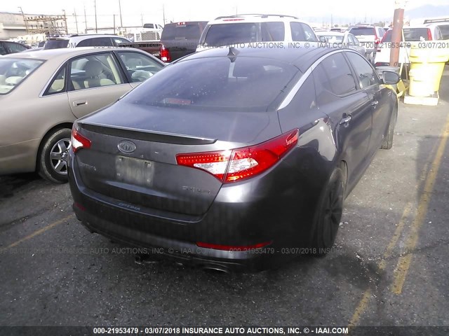 KNAGR4A61B5117197 - 2011 KIA OPTIMA SX GRAY photo 4