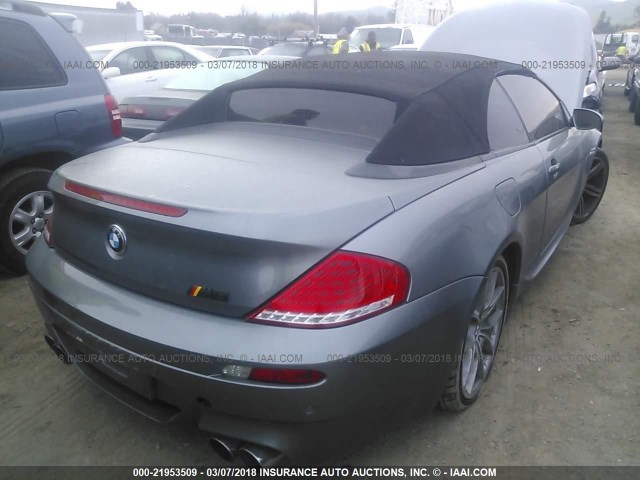 WBSEK93598CY79013 - 2008 BMW M6 GRAY photo 4