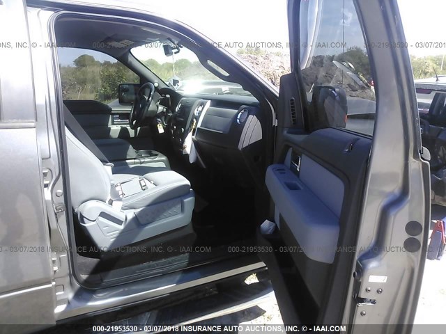 1FTFW1CT7DKG41306 - 2013 FORD F150 SUPERCREW GRAY photo 5