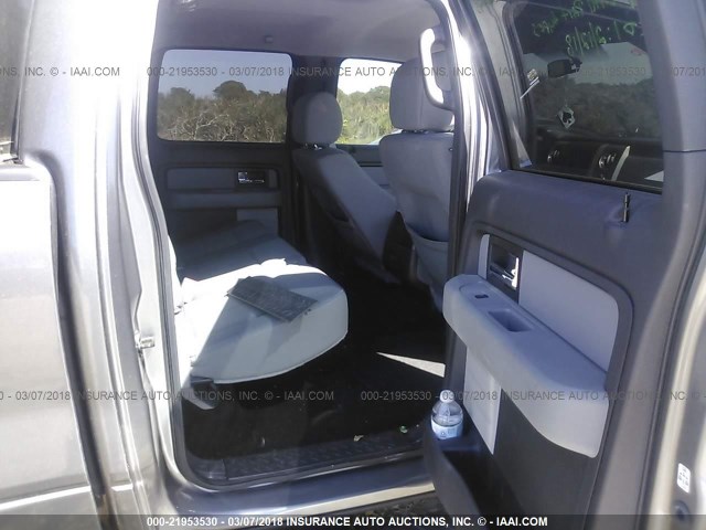 1FTFW1CT7DKG41306 - 2013 FORD F150 SUPERCREW GRAY photo 8