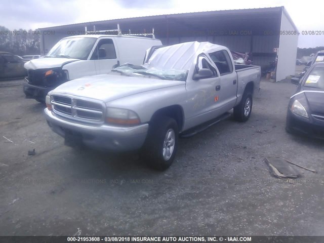 1D7HG48X13S368449 - 2003 DODGE DAKOTA QUAD SLT GRAY photo 2