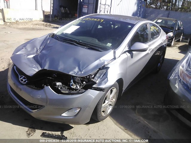 KMHDH4AE0CU371602 - 2012 HYUNDAI ELANTRA GLS/LIMITED SILVER photo 2