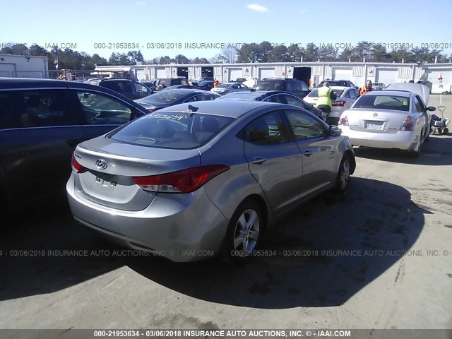 KMHDH4AE0CU371602 - 2012 HYUNDAI ELANTRA GLS/LIMITED SILVER photo 4