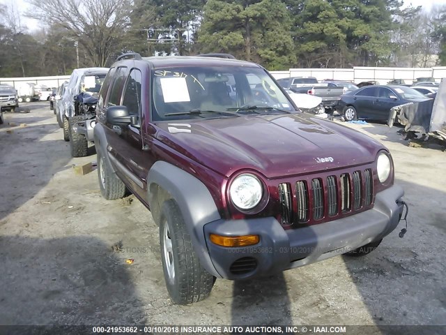 1J4GK48K42W116740 - 2002 JEEP LIBERTY SPORT MAROON photo 1