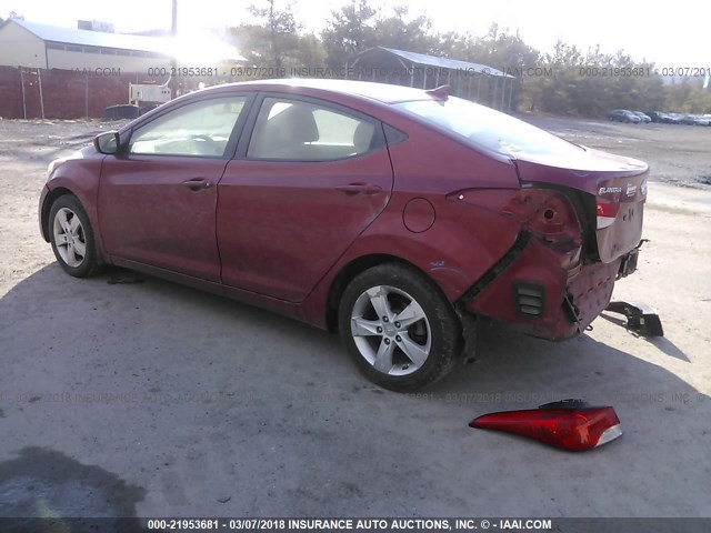 KMHDH4AE7BU138203 - 2011 HYUNDAI ELANTRA GLS/LIMITED RED photo 3