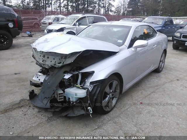 JTHFE2C29B2506887 - 2011 LEXUS IS 350 SILVER photo 2