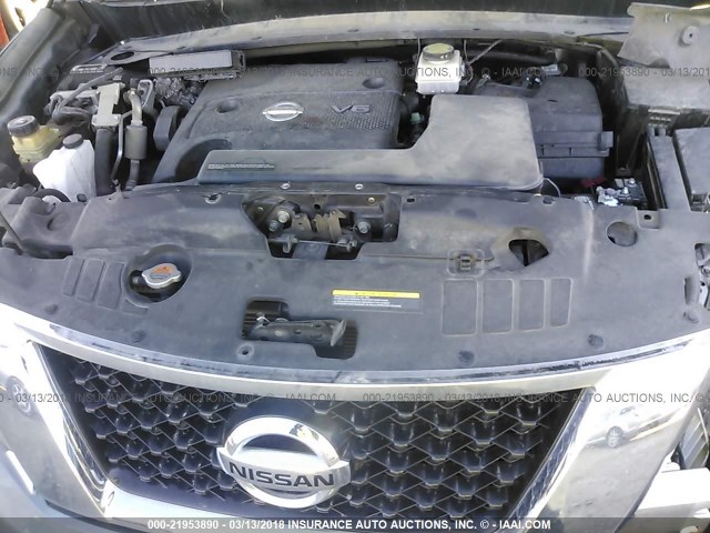 5N1AR2MN8FC683452 - 2015 NISSAN PATHFINDER S/SV/SL/PLATINUM GRAY photo 10