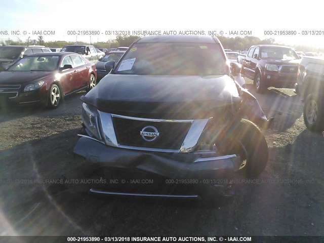 5N1AR2MN8FC683452 - 2015 NISSAN PATHFINDER S/SV/SL/PLATINUM GRAY photo 6