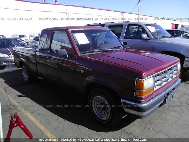 1FTCR14U4MPA45235 - 1991 FORD RANGER SUPER CAB RED photo 1