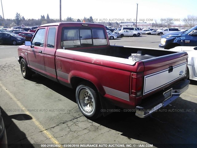 1FTCR14U4MPA45235 - 1991 FORD RANGER SUPER CAB RED photo 3