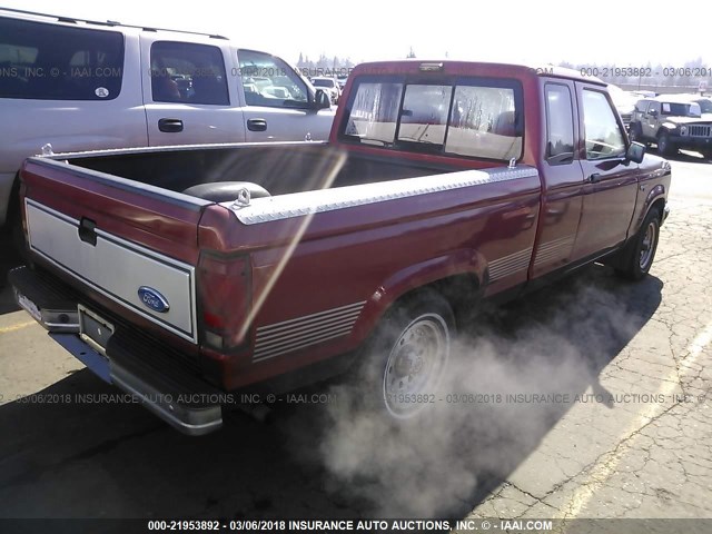 1FTCR14U4MPA45235 - 1991 FORD RANGER SUPER CAB RED photo 4