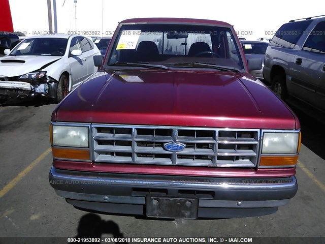 1FTCR14U4MPA45235 - 1991 FORD RANGER SUPER CAB RED photo 6